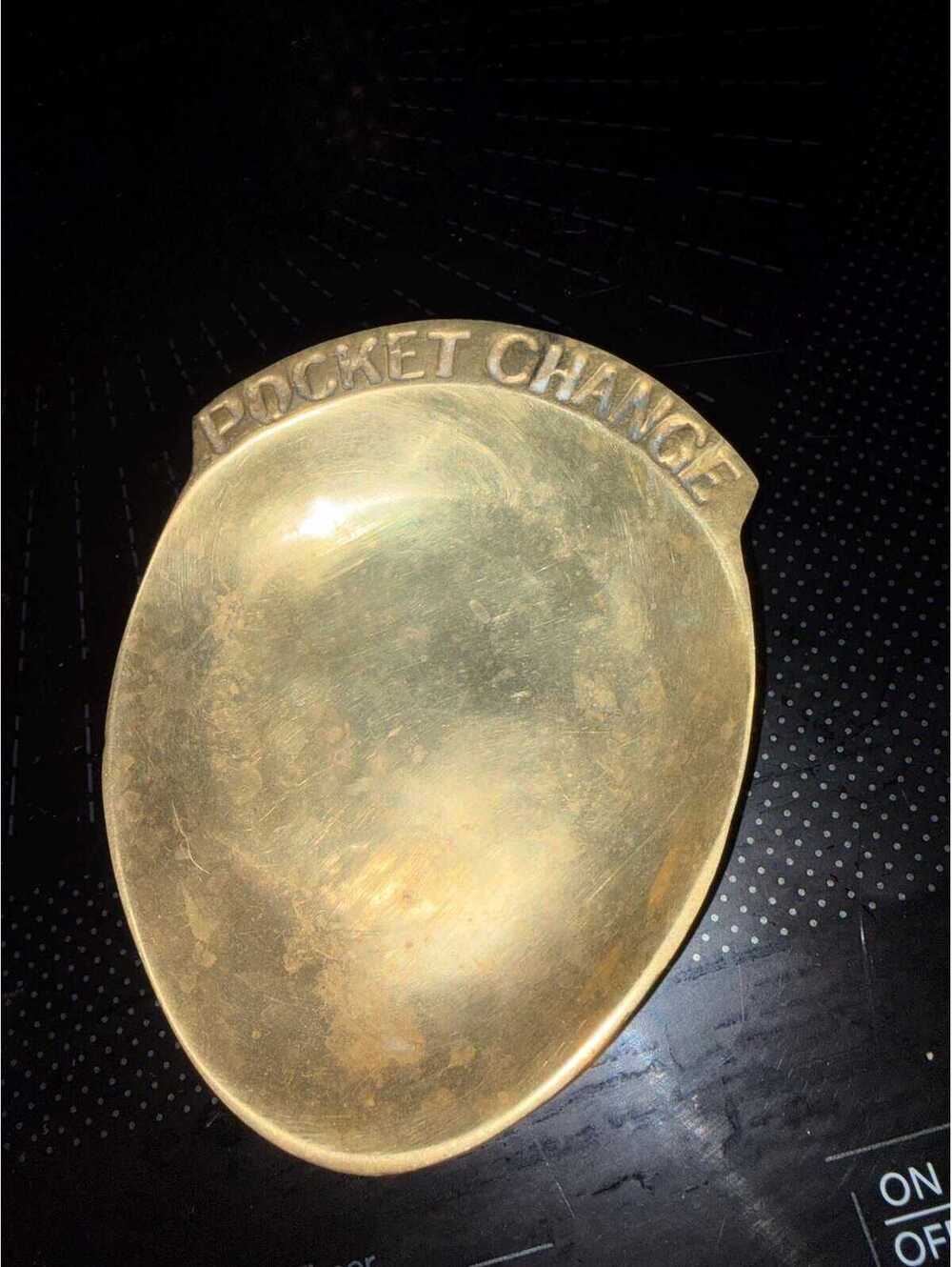 Pocket change dish, solid brass